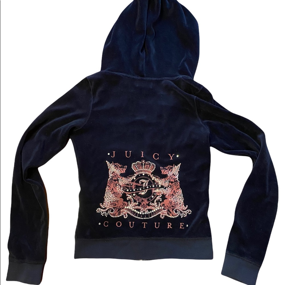RARE Juicy Couture Velour Jeweled Zip Up Y2K